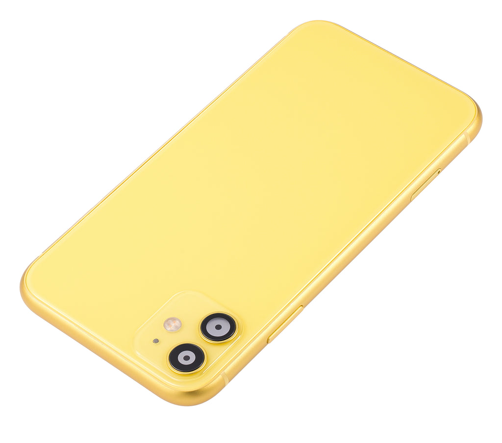 Backcover Rahmen mit Kleinteilen iPhone 11 Gelb Aftermarket Plus ohne Logo
