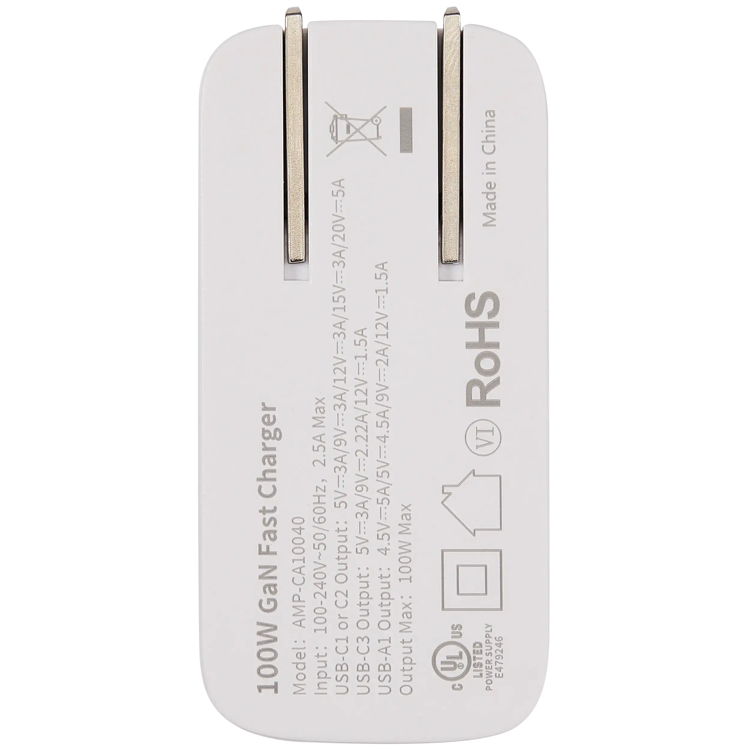 Ampsentrix Wandadapter 100W mit 4 USB-Steckplätzen (USB-C & USB-A)