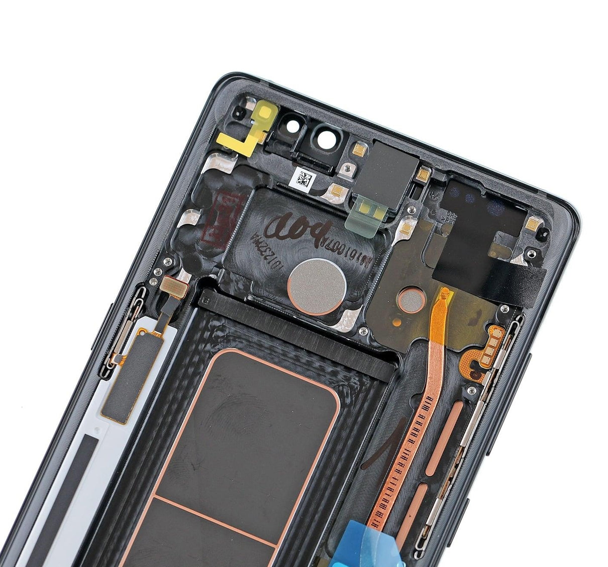 OLED-Display mit Rahmen für Samsung Galaxy Note 8 (gebrauchter OEM-Ausbau, Qualität A) (Midnight Schwarz)