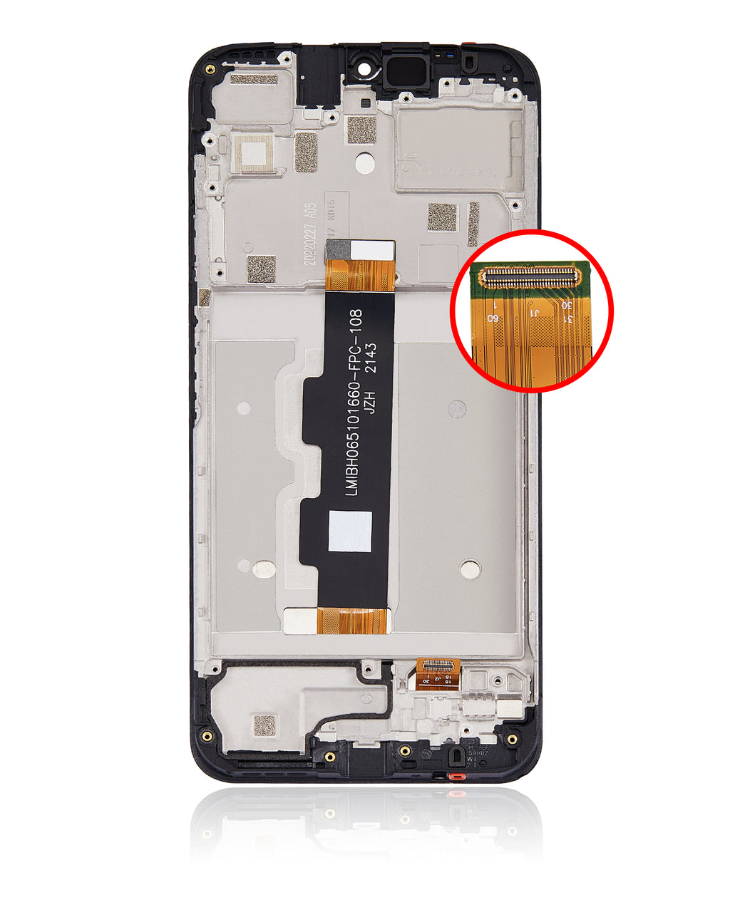 LCD-Display mit Rahmen für T-Mobile Revvl V (Refurbished, alle Farben)