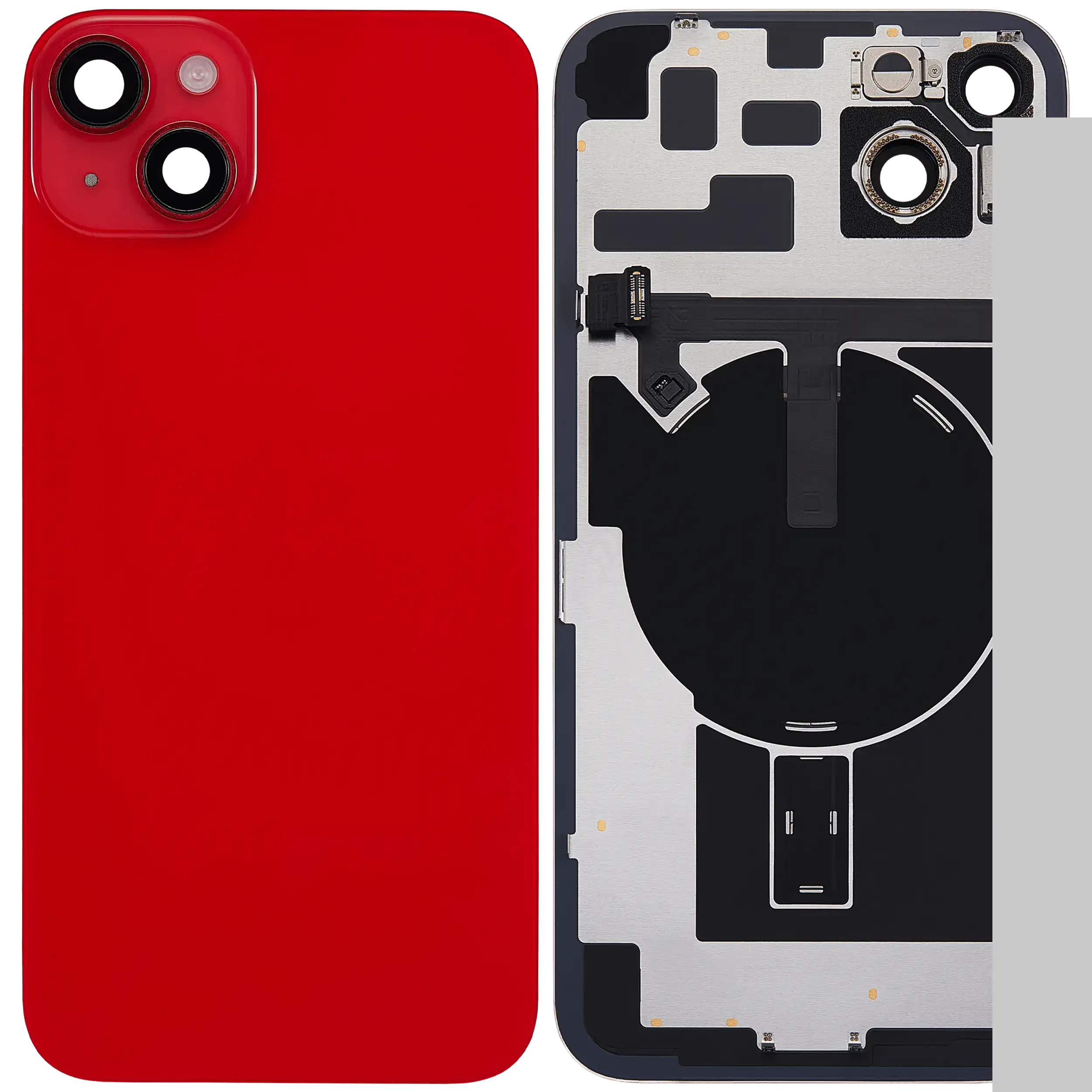 Backcover mit MagSafe Magnet & NFC & Blitz-Flexkabel für iPhone 14 Plus (gebrauchter OEM-Ausbau, Qualität C) (Rot)