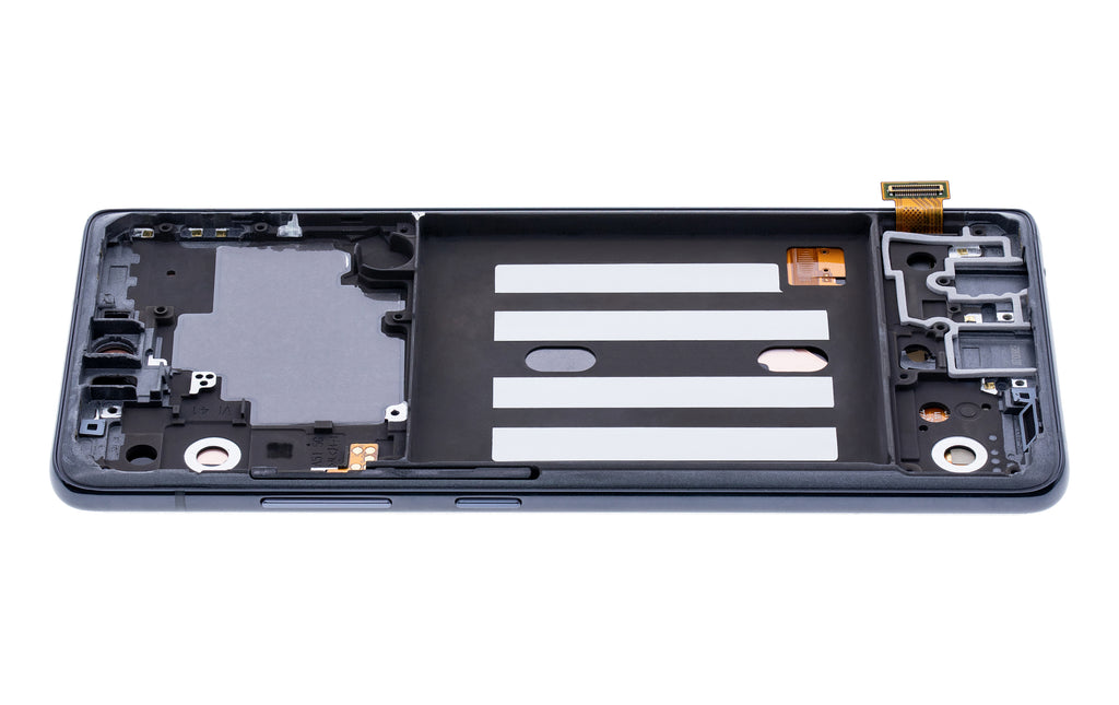 OLED-Display mit Rahmen für Samsung Galaxy A51 5G (A516 / 2020) (Non-Verizon 5G UW Frame) (6.46") (Aftermarket Plus) (Prism Cube Black)