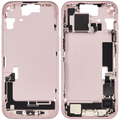 Midframe/Rahmen mit Ladebuchse Flex & Small Parts für iPhone 15 (EU / Global Version) (gebrauchter OEM-Ausbau, Qualität C) (Pink)