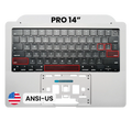 Top Case mit Keyboard (ANSI US) für MacBook Pro 14" A2442 (2021) / A2779 (2023) (Silber)