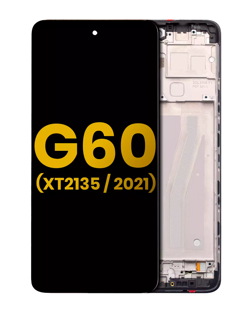 LCD Display with Frame for Motorola Moto G60 (XT2135 / 2021) (Refurbished) (Black)