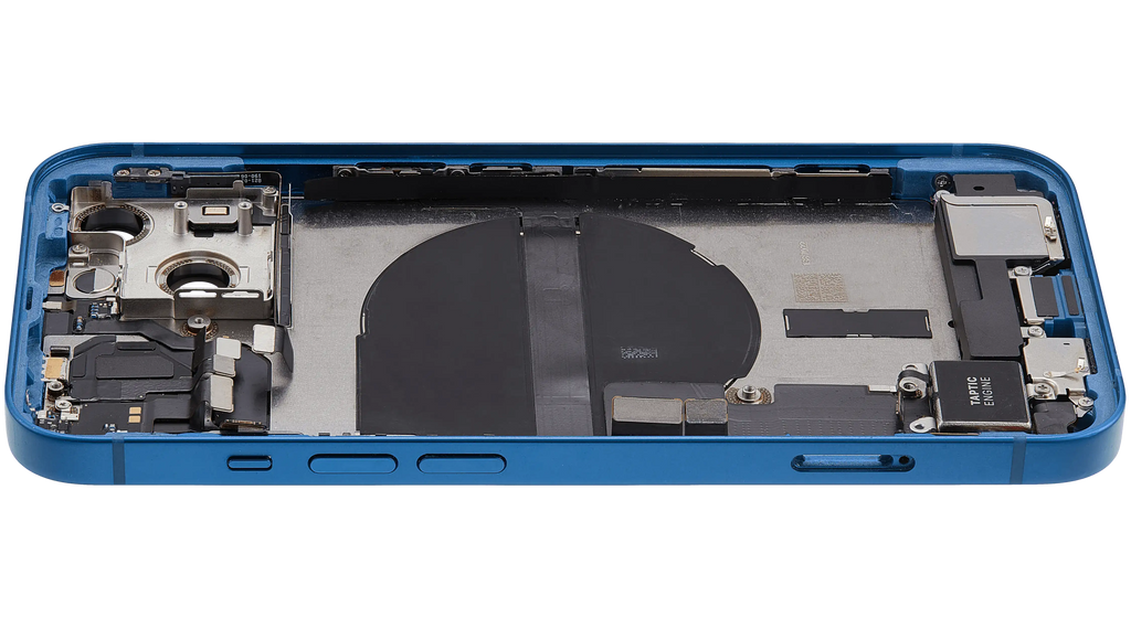 Backcover/Rahmen mit Ladebuchse Flex & Small Parts für iPhone 13 (EU / Global Version) (gebrauchter OEM-Ausbau, Qualität A) (Blau)