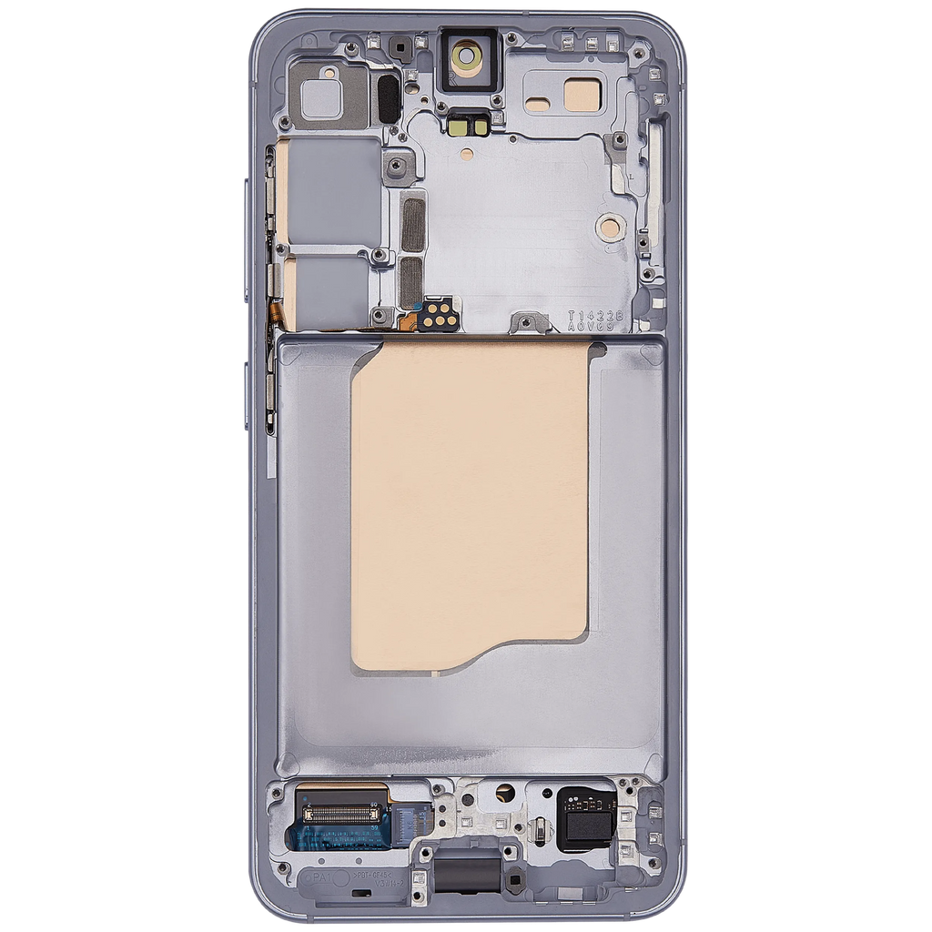 OLED-Display mit Rahmen für Samsung Galaxy S25 5G (US & International) (Aftermarket Plus) (Icy Blue)