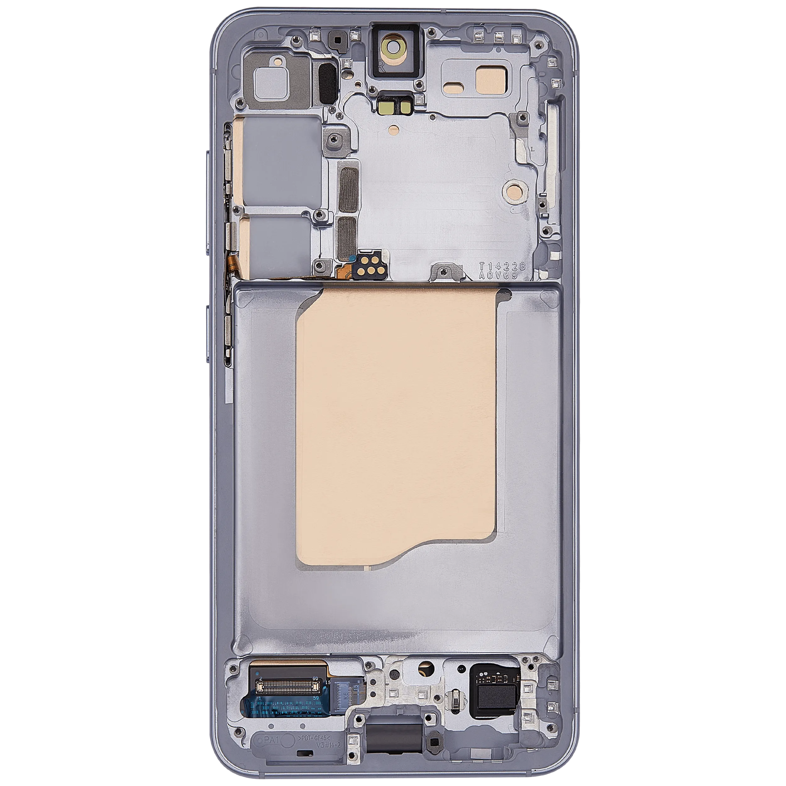 OLED-Display mit Rahmen für Samsung Galaxy S25 5G (US & International) (Aftermarket Plus) (Icy Blue)