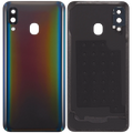Backcover Glass mit Camera Lens Compatible für Samsung Galaxy A40 (A405 / 2019) (Aftermarket Plus) (Schwarz)