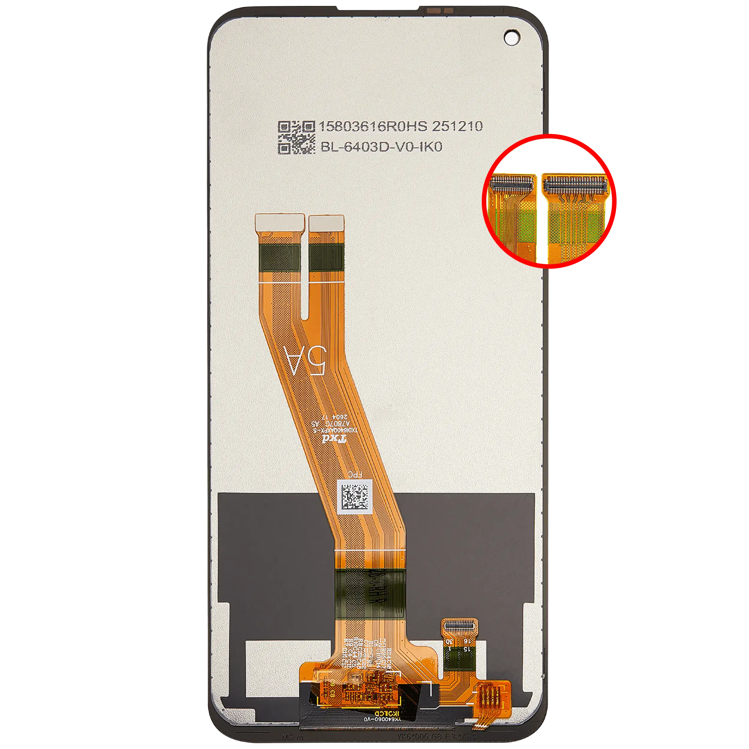 LCD-Display ohne Rahmen für Nokia 5.4 (Refurbished)