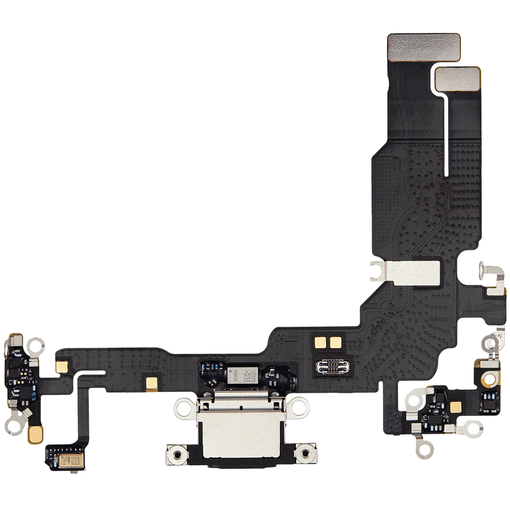 Ladebuchse Flex Cable für iPhone 15 (gebrauchter OEM-Ausbau) (Schwarz)