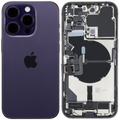 Backcover/Rahmen mit Ladebuchse Flex & Small Parts für iPhone 14 Pro (EU / Global Version) (gebrauchter OEM-Ausbau, Qualität B) (Deep Purple)