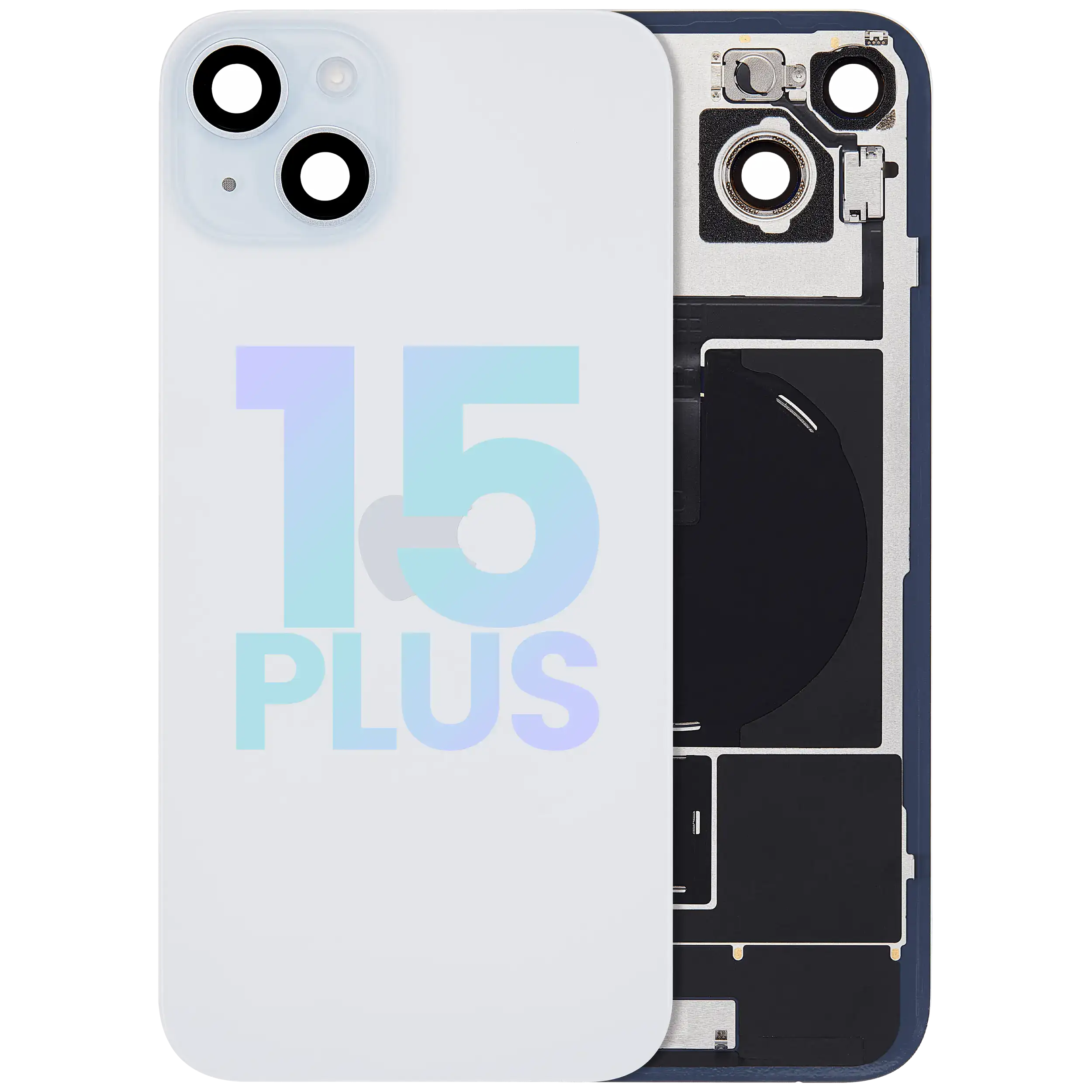 Backcover mit MagSafe Magnet & NFC & Blitz-Flexkabel für IPhone 15 Plus (Service Pack) (Blau)