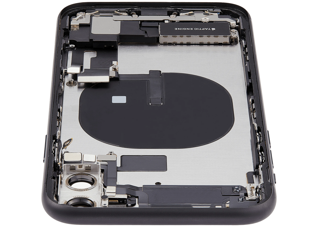 Backcover/Rahmen mit Ladebuchse Flex & Small Parts für iPhone 11 (gebrauchter OEM-Ausbau, Qualität B) (Schwarz)