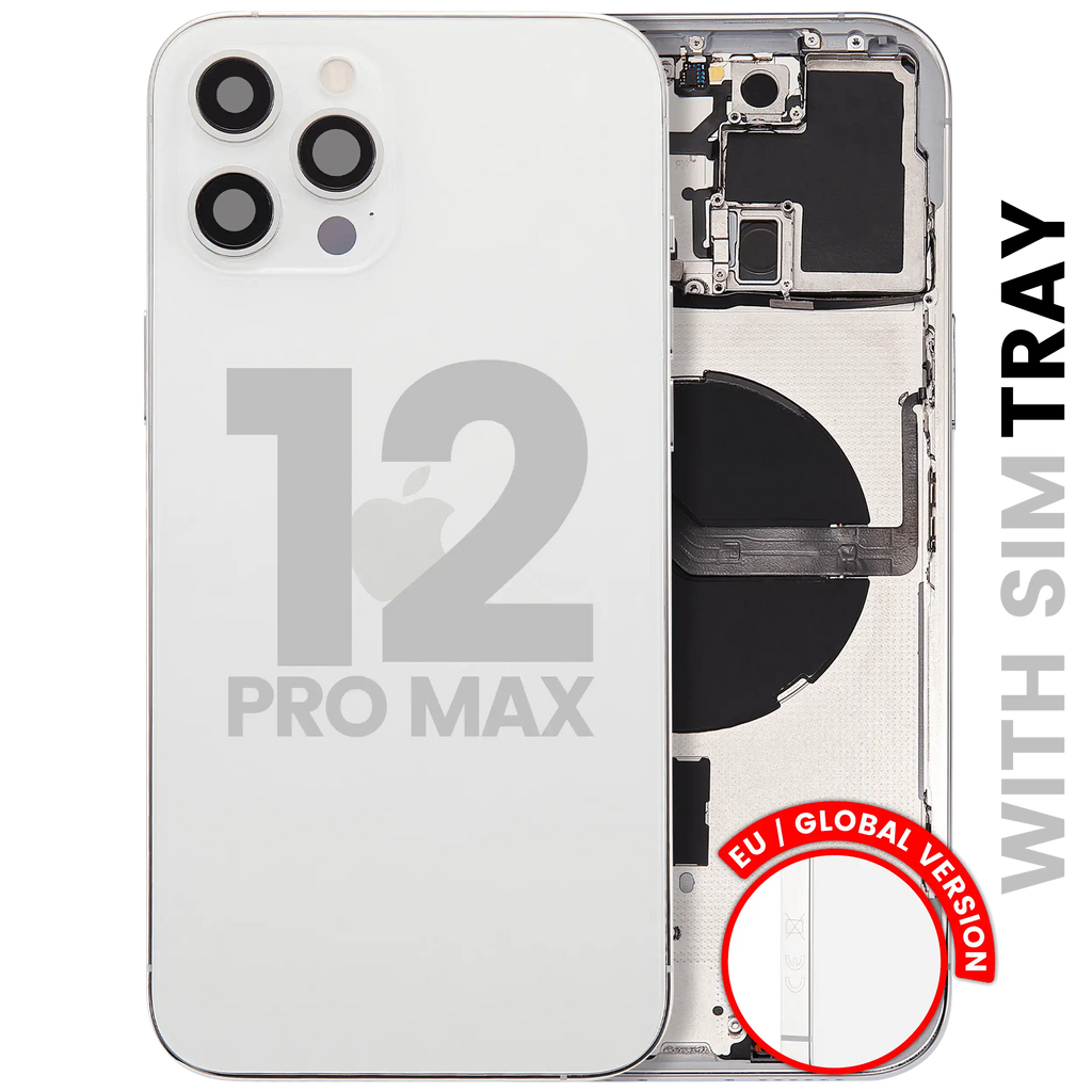 Back Cover/Frame with Small Parts for iPhone 12 Pro Max (EU/Global Version) (used OEM removal, Quality C) (Silver)