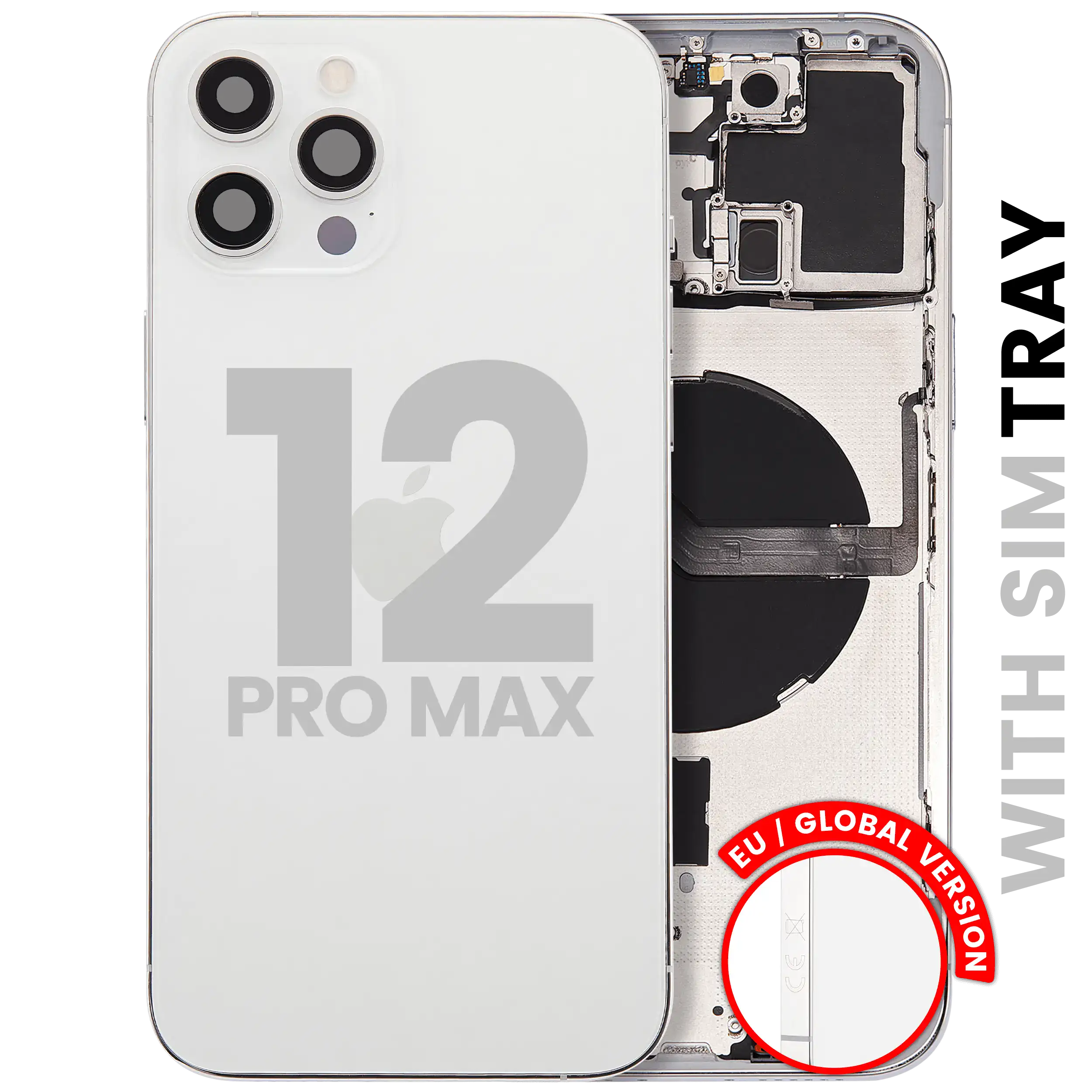 Backcover/Rahmen mit Kleinteilen iPhone 12 Pro Max OEM Pull C Silber