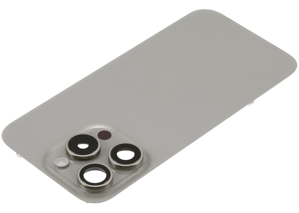 Backcover mit MagSafe Magnet & NFC & Blitz-Flexkabel für iPhone 15 Pro (gebrauchter OEM-Ausbau, Qualität C) (Natural Titanium)
