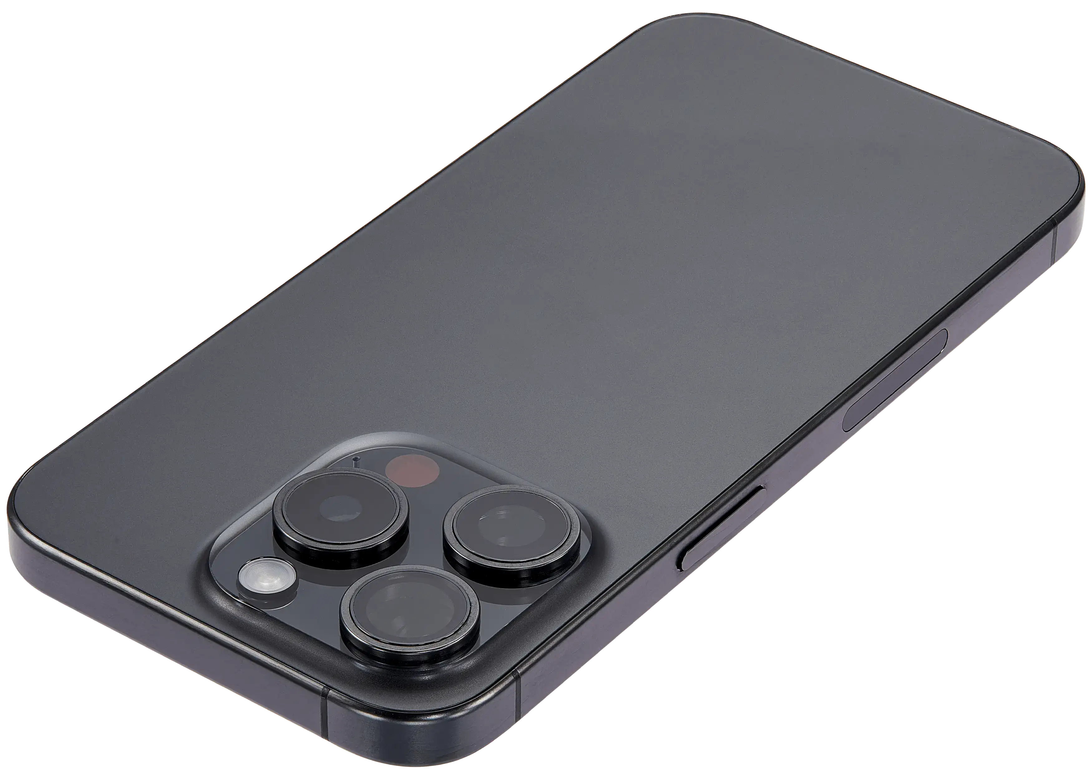 Backcover/Rahmen mit Small Parts für iPhone 15 Pro (US-Version) (gebrauchter OEM-Ausbau, Qualität B) (Schwarz Titanium)