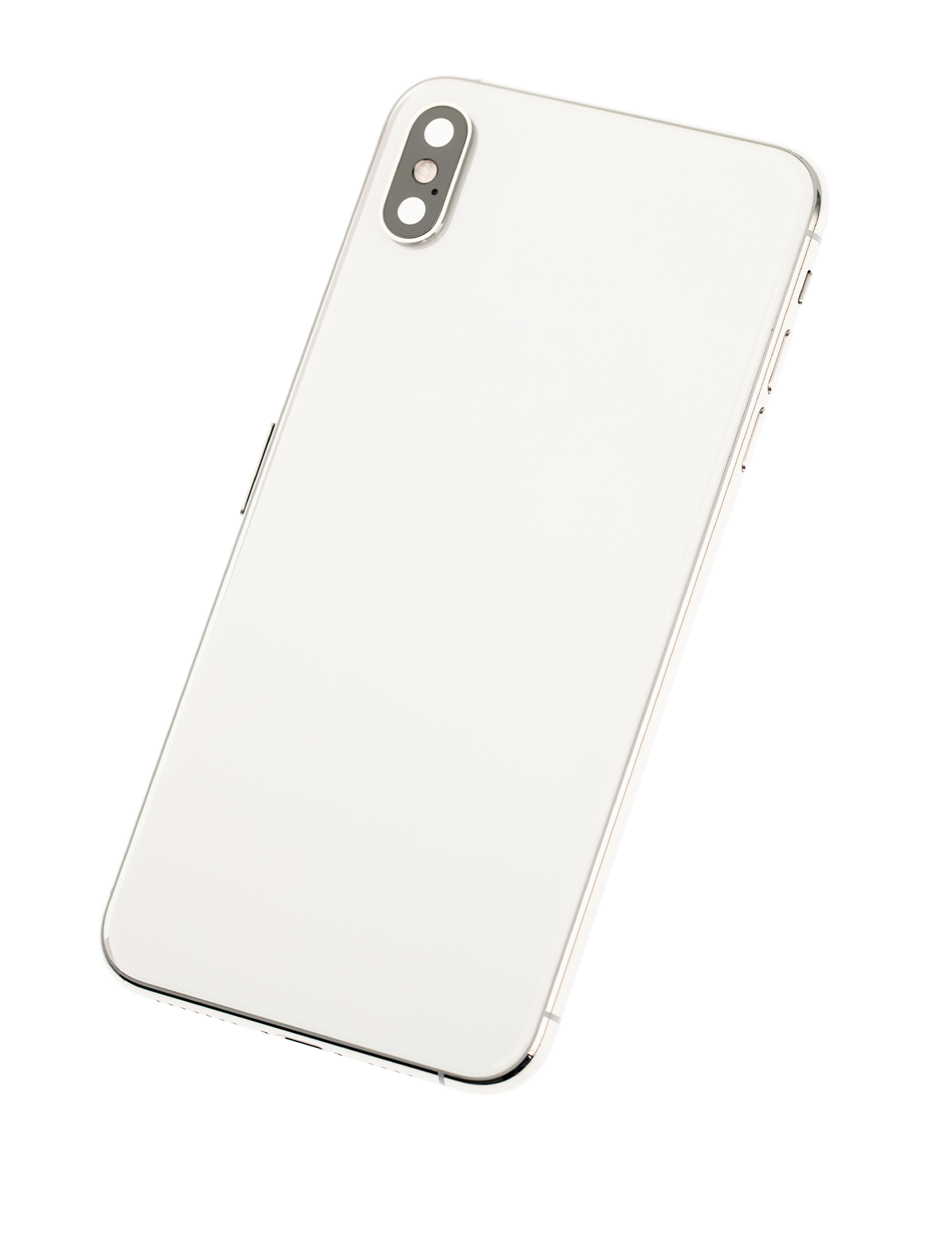 Backcover/Rahmen mit Small Components Pre-Installed für iPhone XS Max (gebrauchter OEM-Ausbau, Qualität A) (Silber)