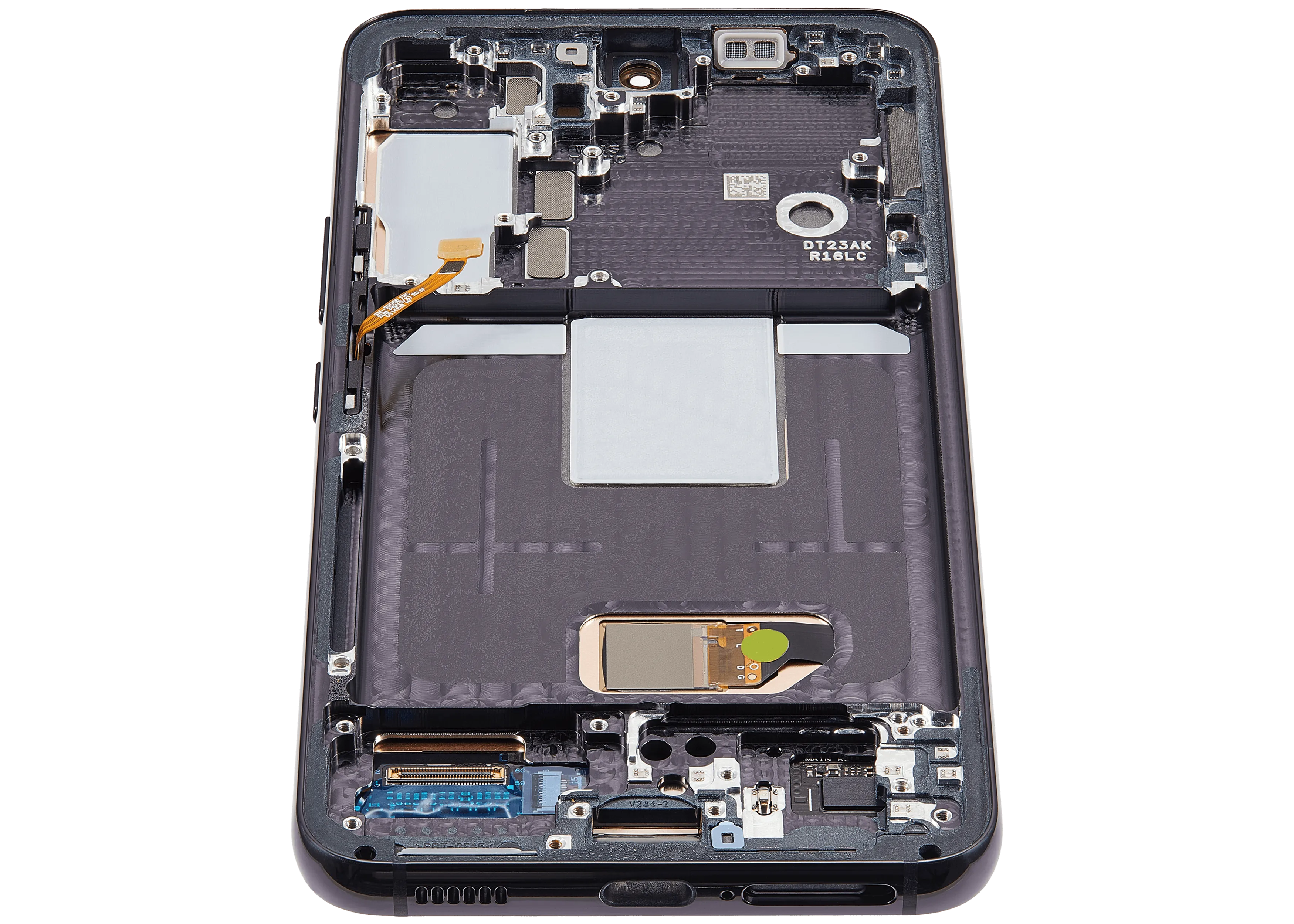 OLED-Display mit Rahmen für Samsung Galaxy S22 5G (US & International) (Aftermarket Plus) (Phantom Black)
