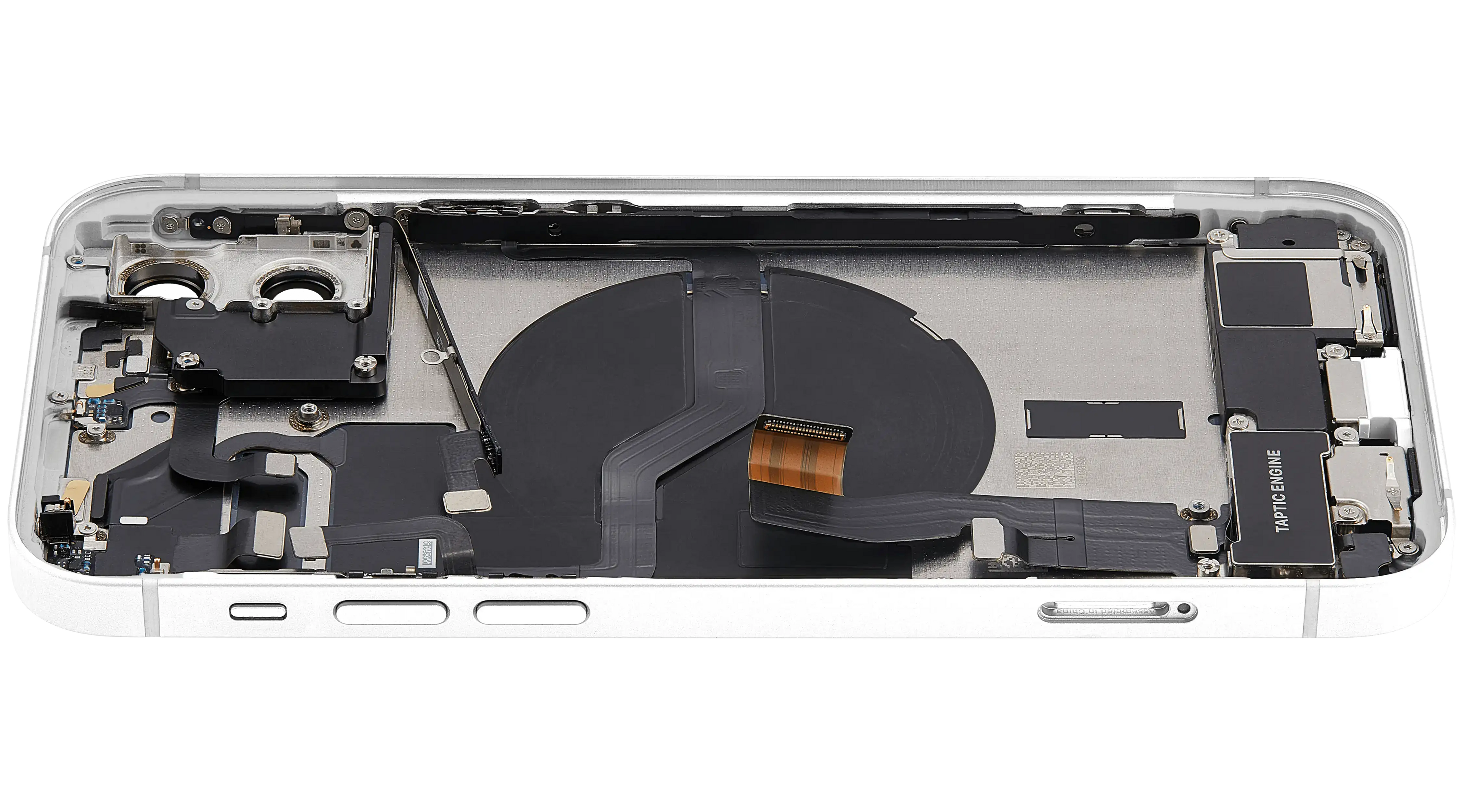 Backcover/Rahmen mit Ladebuchse Flex & Small Parts für iPhone 12 (EU / Global Version) (gebrauchter OEM-Ausbau, Qualität A) (Weiß)