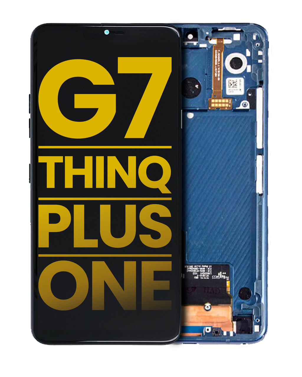 LG G7 ThinQ LCD-Display m. Rahmen Generalüberholt Moroccan Blue