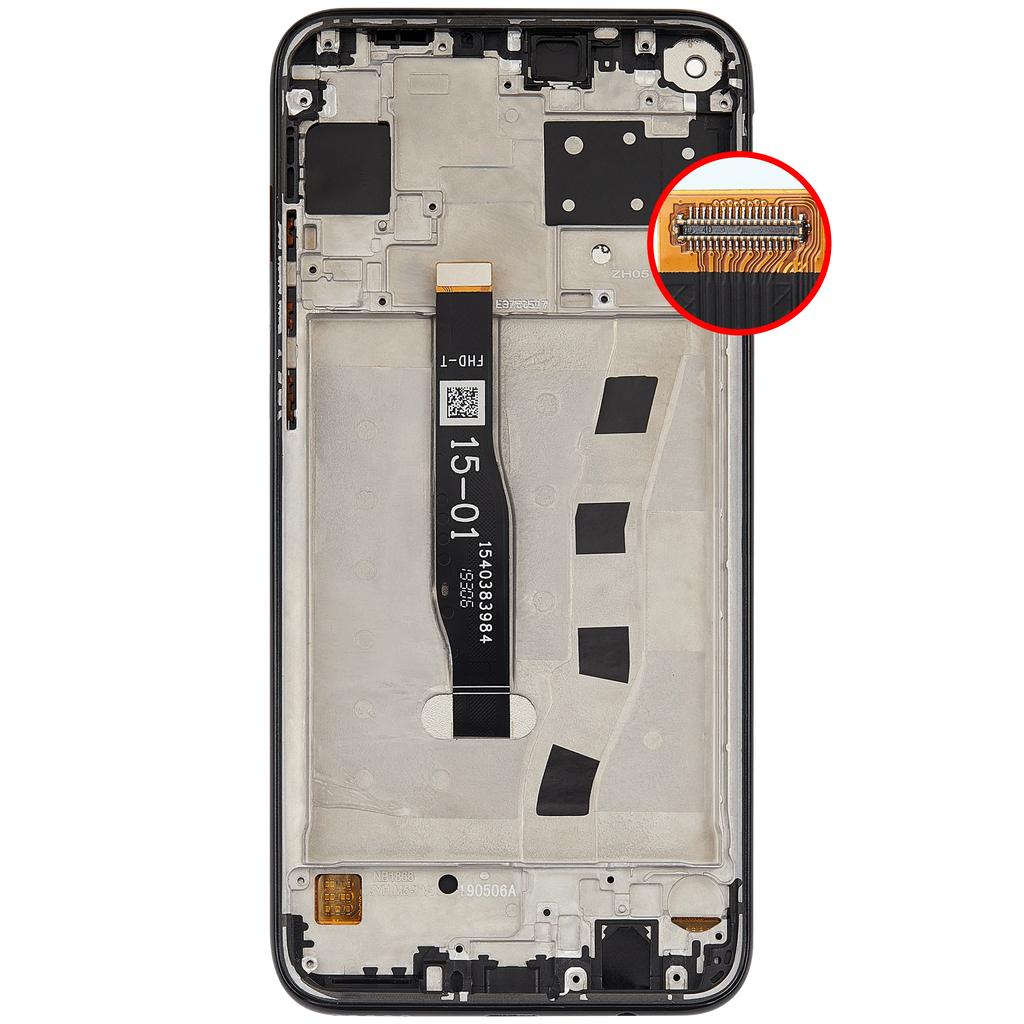 LCD-Display mit Rahmen für Huawei Nova 5i (2019) (Refurbished) (Schwarz)