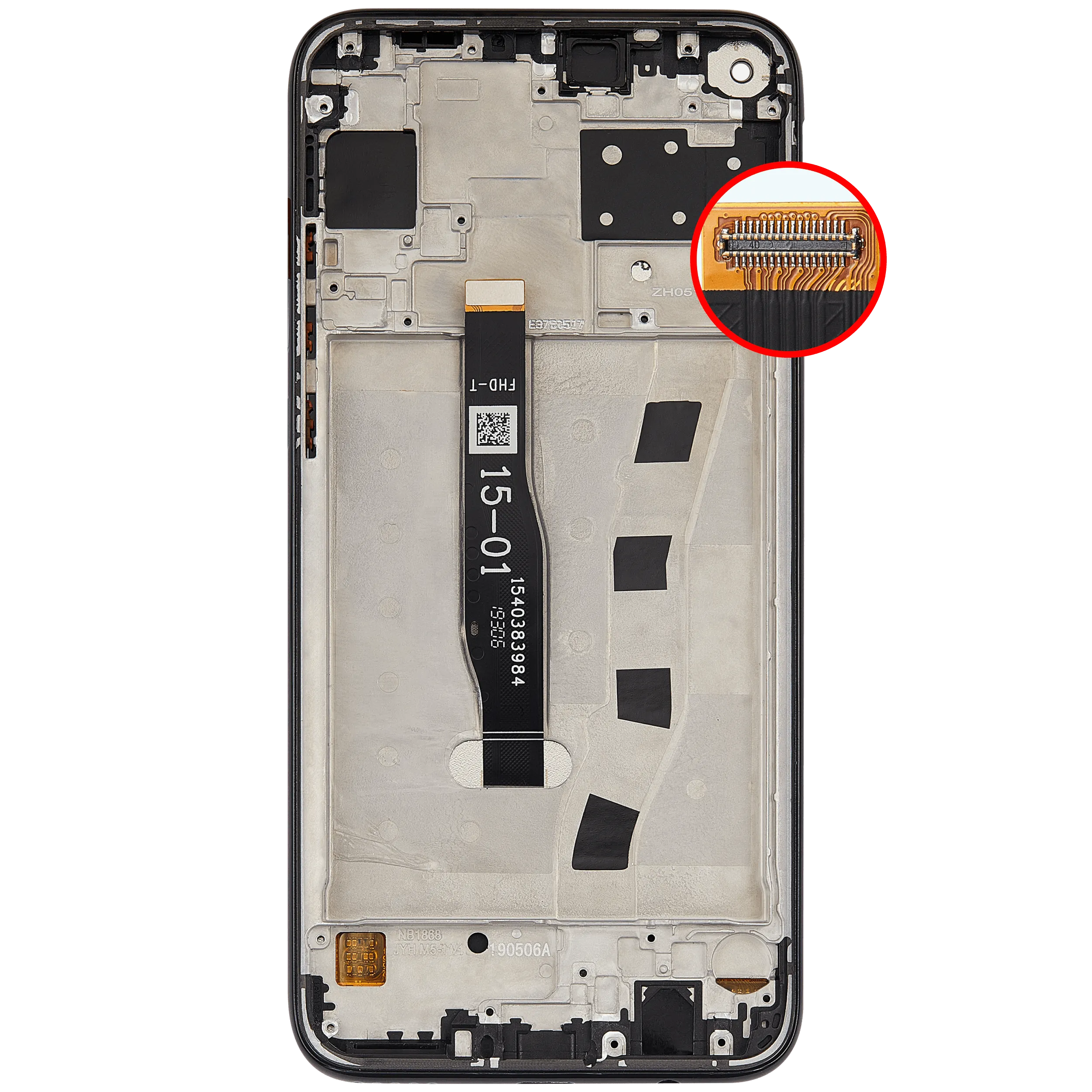 LCD-Display mit Rahmen für Huawei Nova 5i (2019) (Refurbished) (Schwarz)