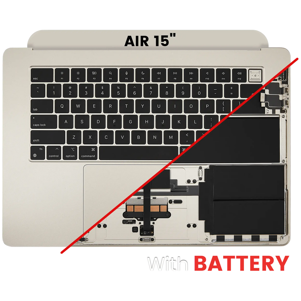Topcase mit Akku & Tastatur für MacBook Air 15" A3114, US, gebrauchter OEM-Ausba