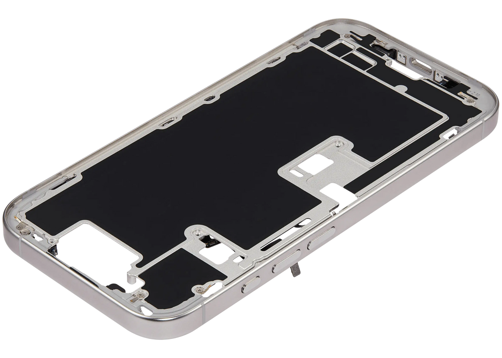 Midframe/Rahmen mit Power And Volume Button für iPhone 16 Pro (US-Version) (Aftermarket Plus) (Weiß Titanium)