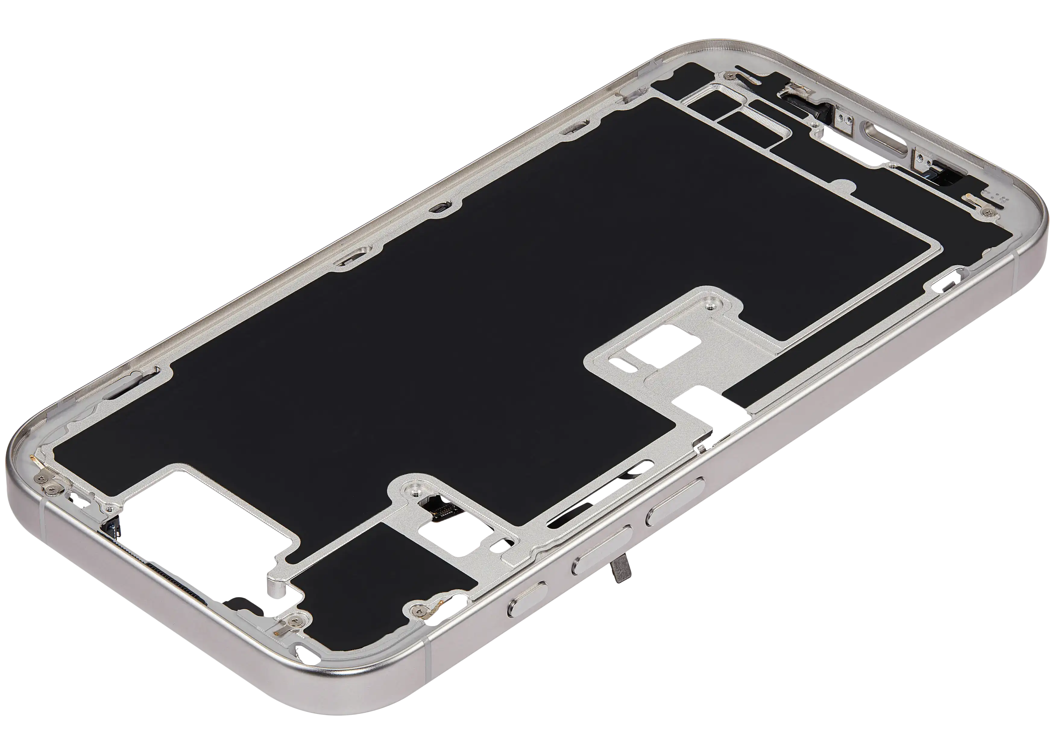 Midframe/Rahmen mit Power And Volume Button für iPhone 16 Pro (US-Version) (Aftermarket Plus) (Weiß Titanium)