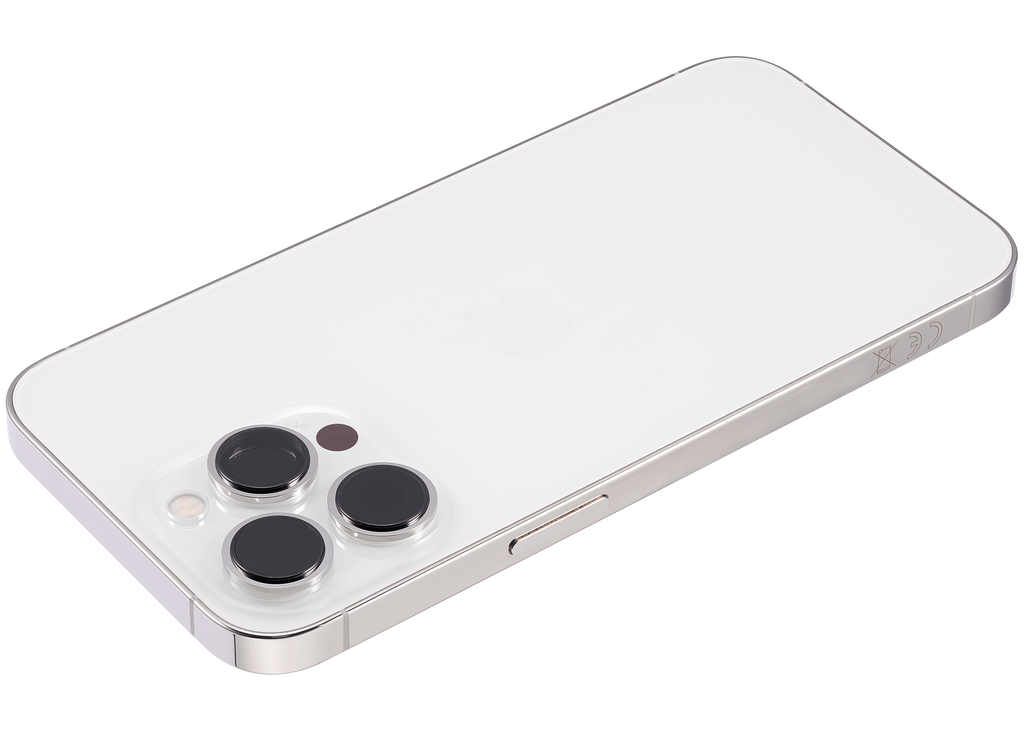 Backcover/Rahmen mit Small Parts für iPhone 13 Pro (EU / Global Version) (gebrauchter OEM-Ausbau, Qualität B) (Silber)