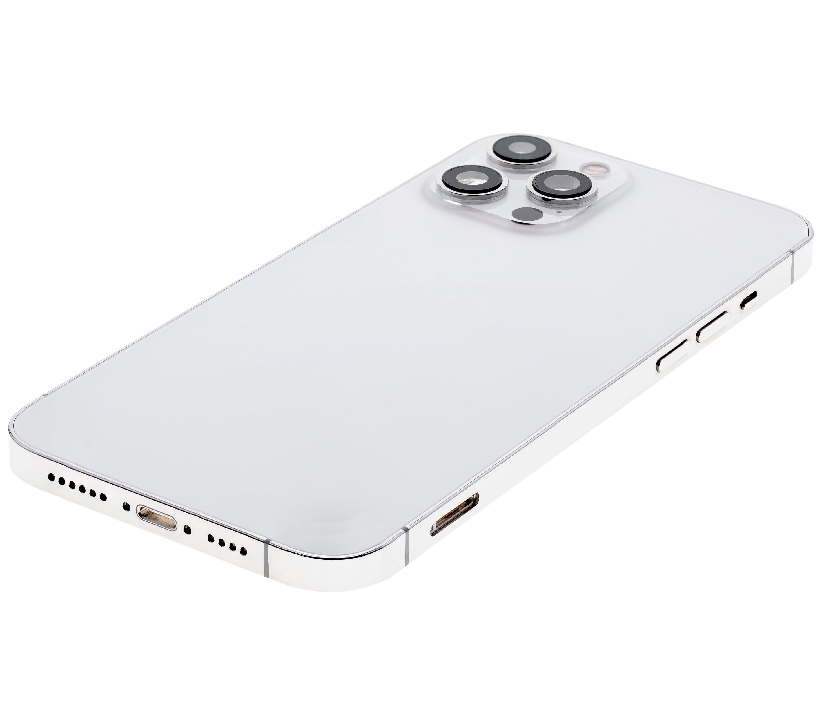 Backcover/Rahmen mit Small Parts für iPhone 12 Pro (EU / Global Version) (gebrauchter OEM-Ausbau, Qualität A) (Silber)