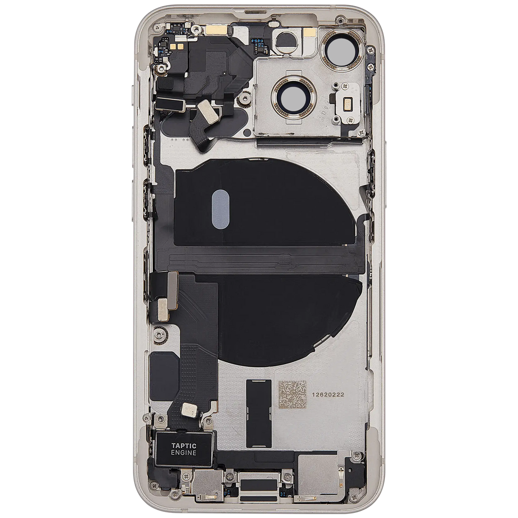 Backcover/Rahmen mit Ladebuchse Flex & Small Parts für iPhone 13 Mini (US-Version) (gebrauchter OEM-Ausbau, Qualität C) (Starlight)