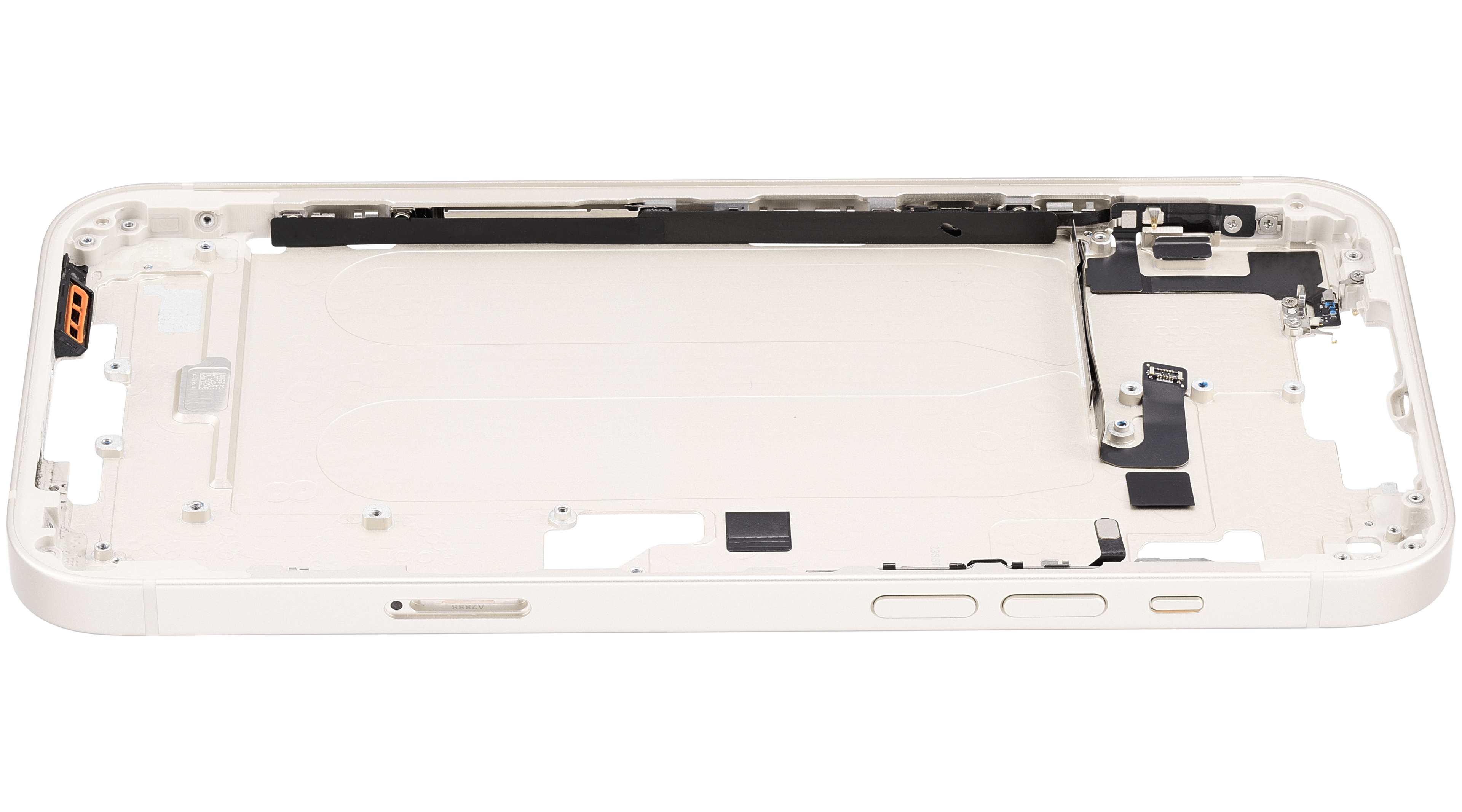 Midframe/Rahmen mit Small Parts für iPhone 14 Plus (EU / Global Version) (gebrauchter OEM-Ausbau, Qualität A) (Starlight)
