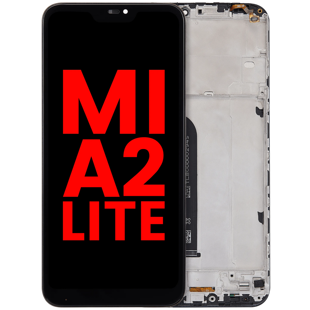 LCD-Display mit Rahmen für Xiaomi Mi A2 Lite (Aftermarket Plus) (Schwarz)