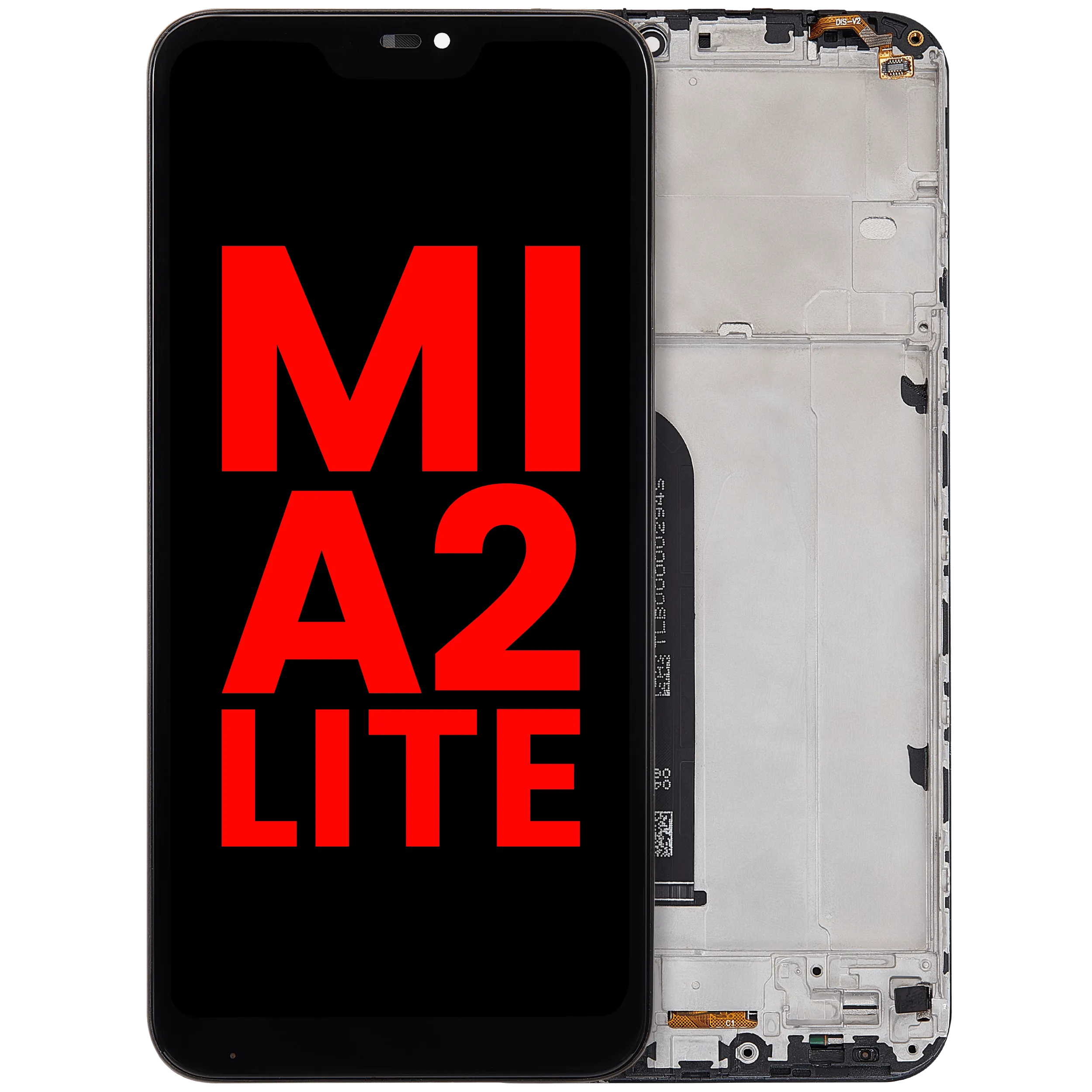 LCD-Display mit Rahmen für Xiaomi Mi A2 Lite (Aftermarket Plus) (Schwarz)