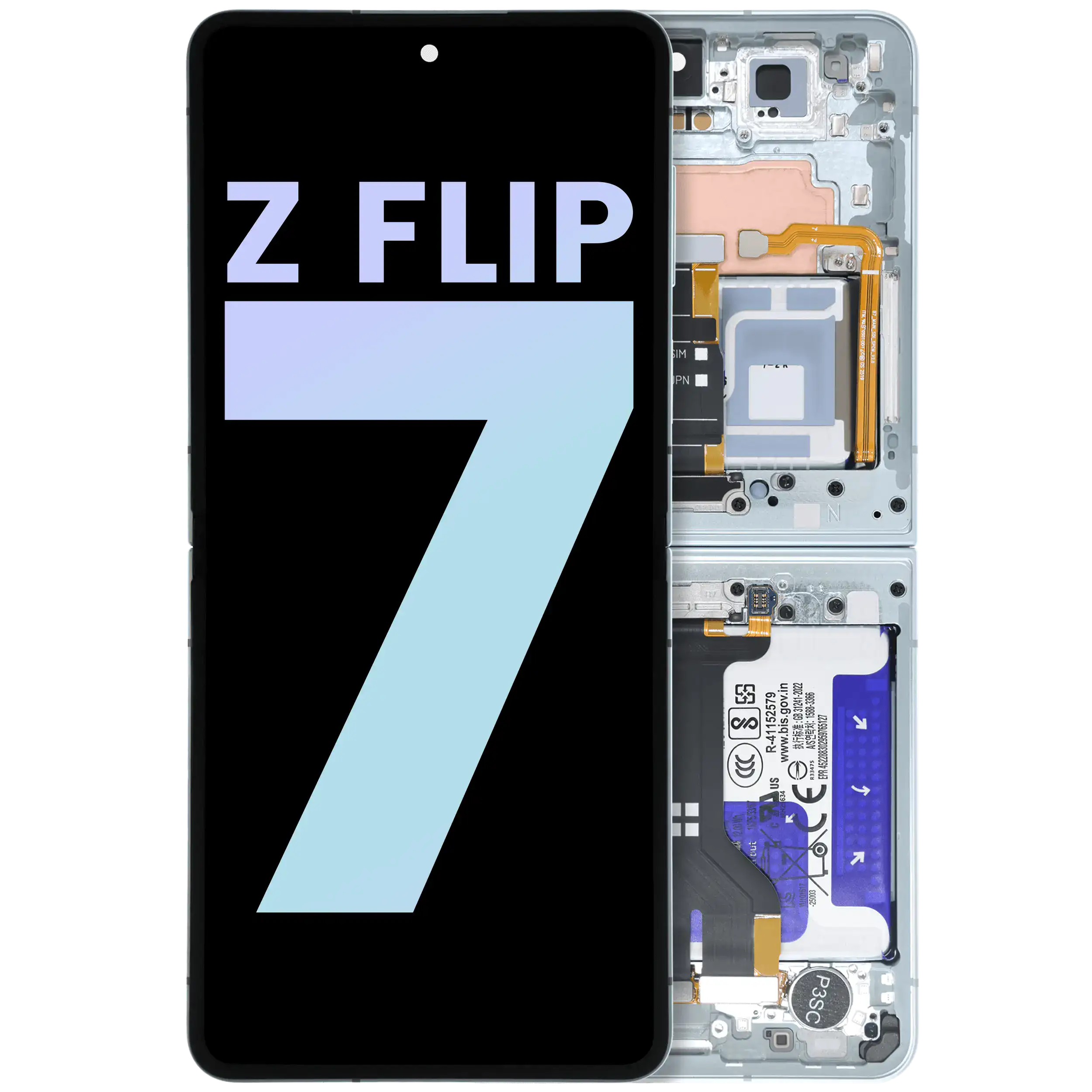 Innen-OLED-Display mit Rahmen Samsung Galaxy Z Flip 7 5G Service Pack Mint