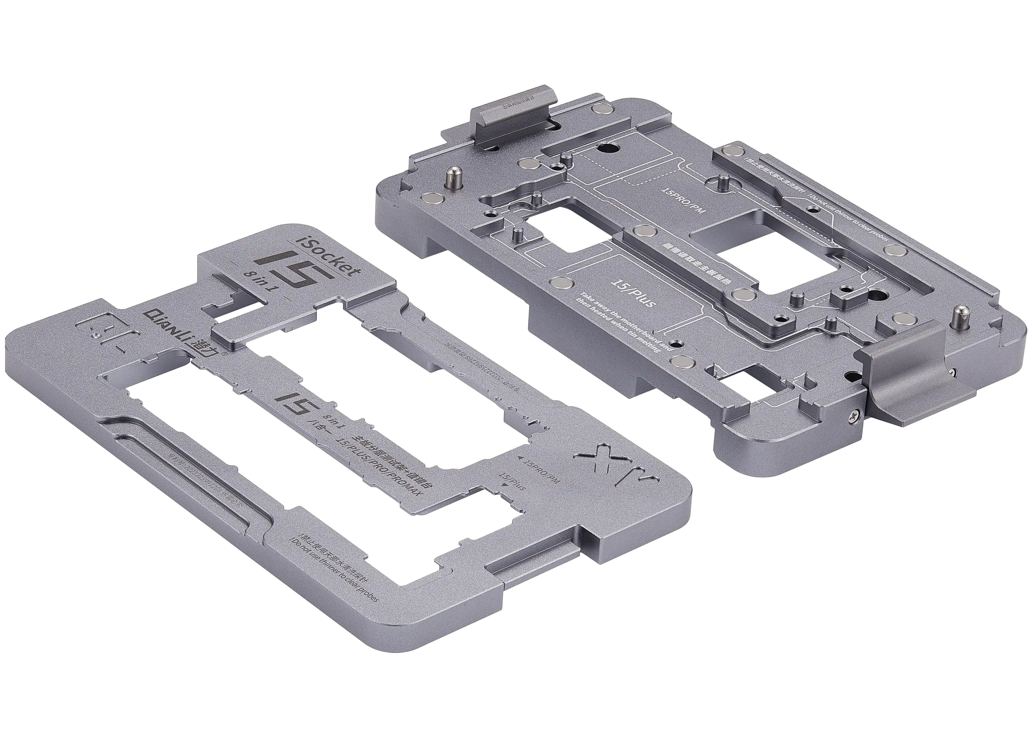 Qianli iSocket 8-in-1 Motherboard Testständer iPhone 15 Pro Max mit US Pin Board