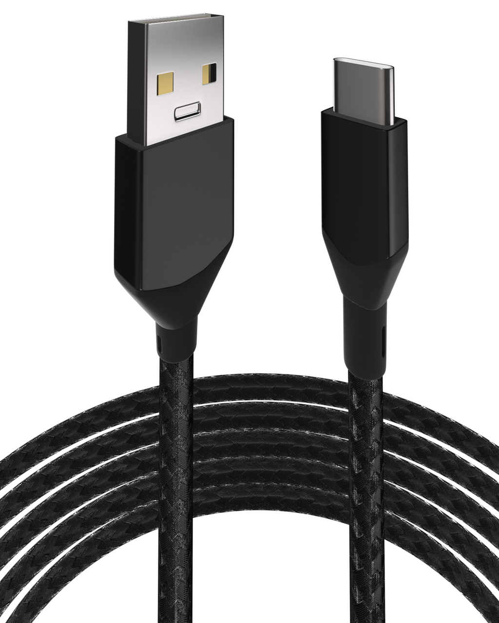 USB Type C auf USB Type A Kabel (1 m / 3 ft) (AmpSentrix Infinity) (Schwarz)