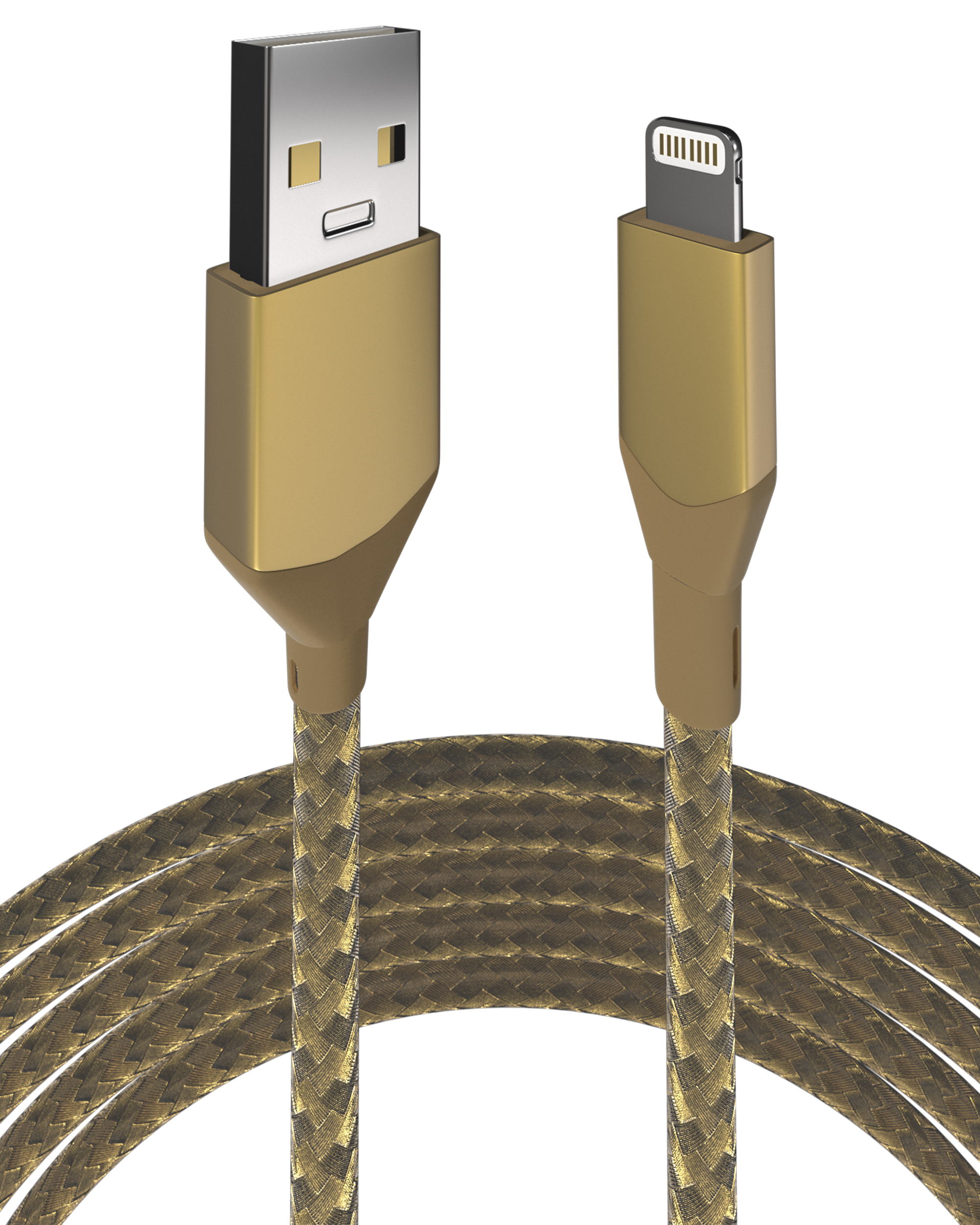 USB-A to Lightning Cable (Non-MFI) (1m / 3ft) (Ampsentrix Infinity) (Gold)