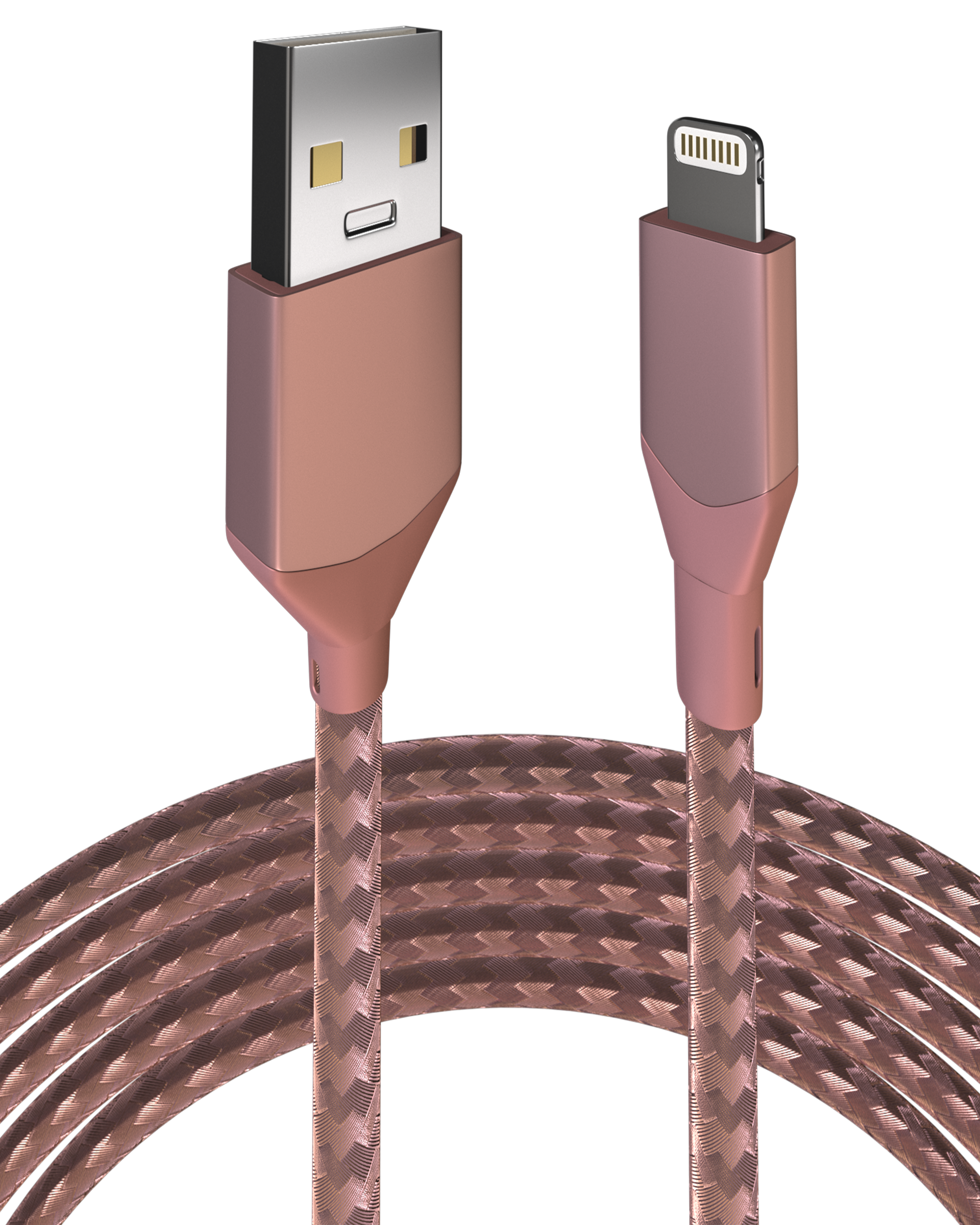 Ampsentrix Infinity USB-A to Lightning Cable (Non-MFI, 1m/3ft, Pink)