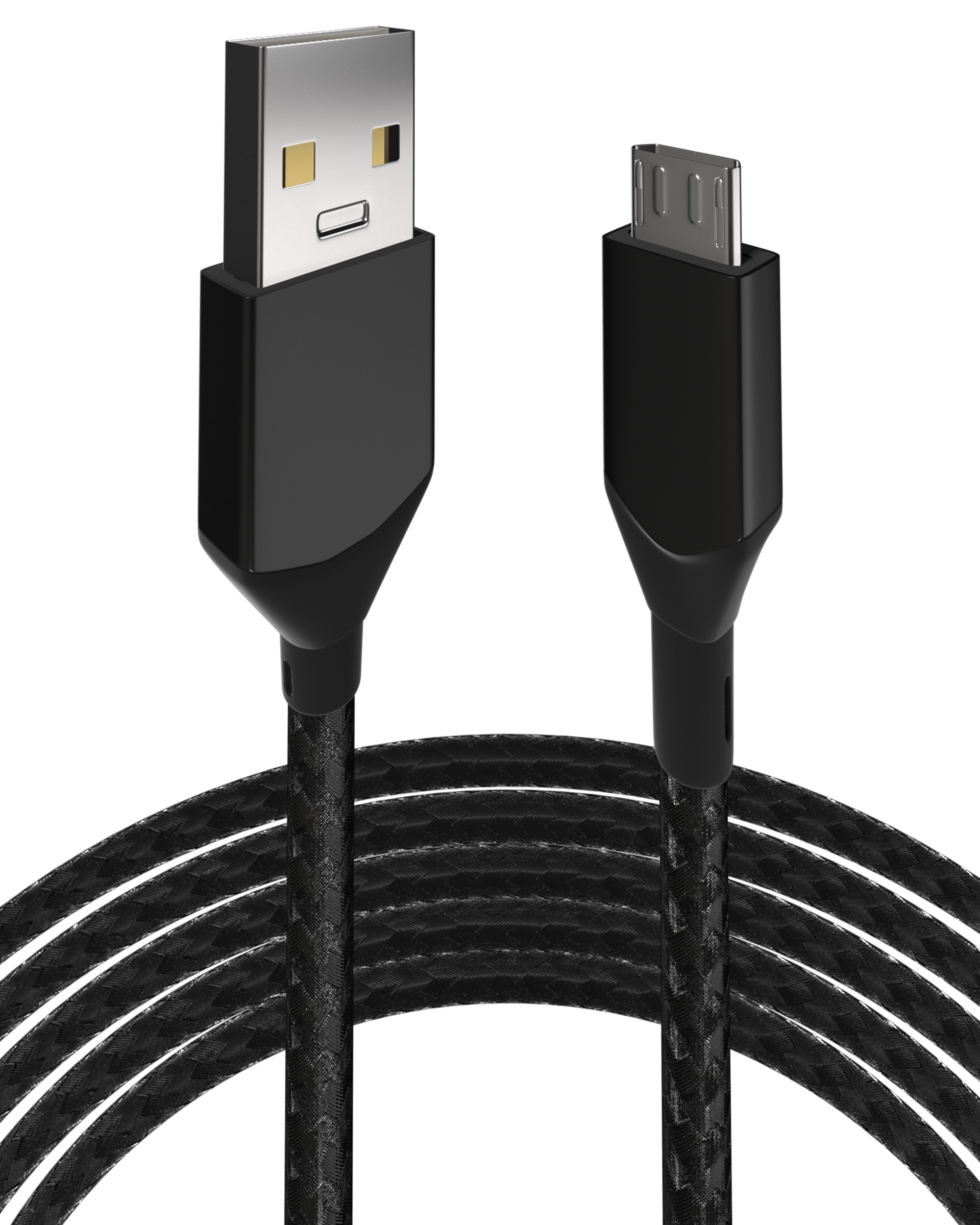 Micro USB to USB Type A Cable (1 m / 3 ft) (AmpSentrix Infinity) (Black)