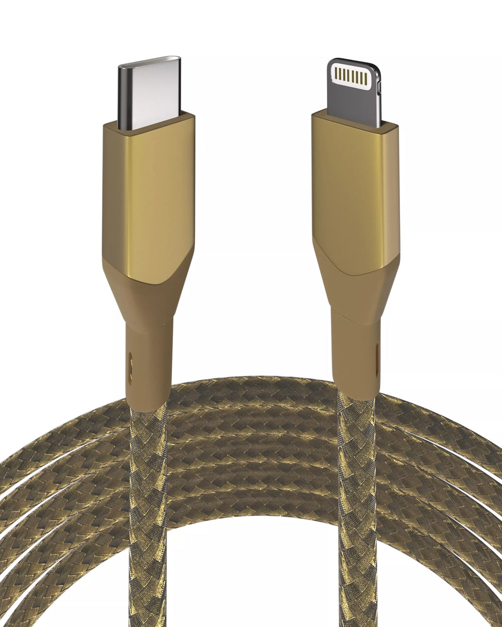 Lightning to USB Type-C Cable (Non-MFI) (1 m / 3 ft) (AmpSentrix Infinity) (Gold)