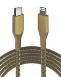 Lightning to USB Type-C Cable (Non-MFI) (1 m / 3 ft) (AmpSentrix Infinity) (Gold)