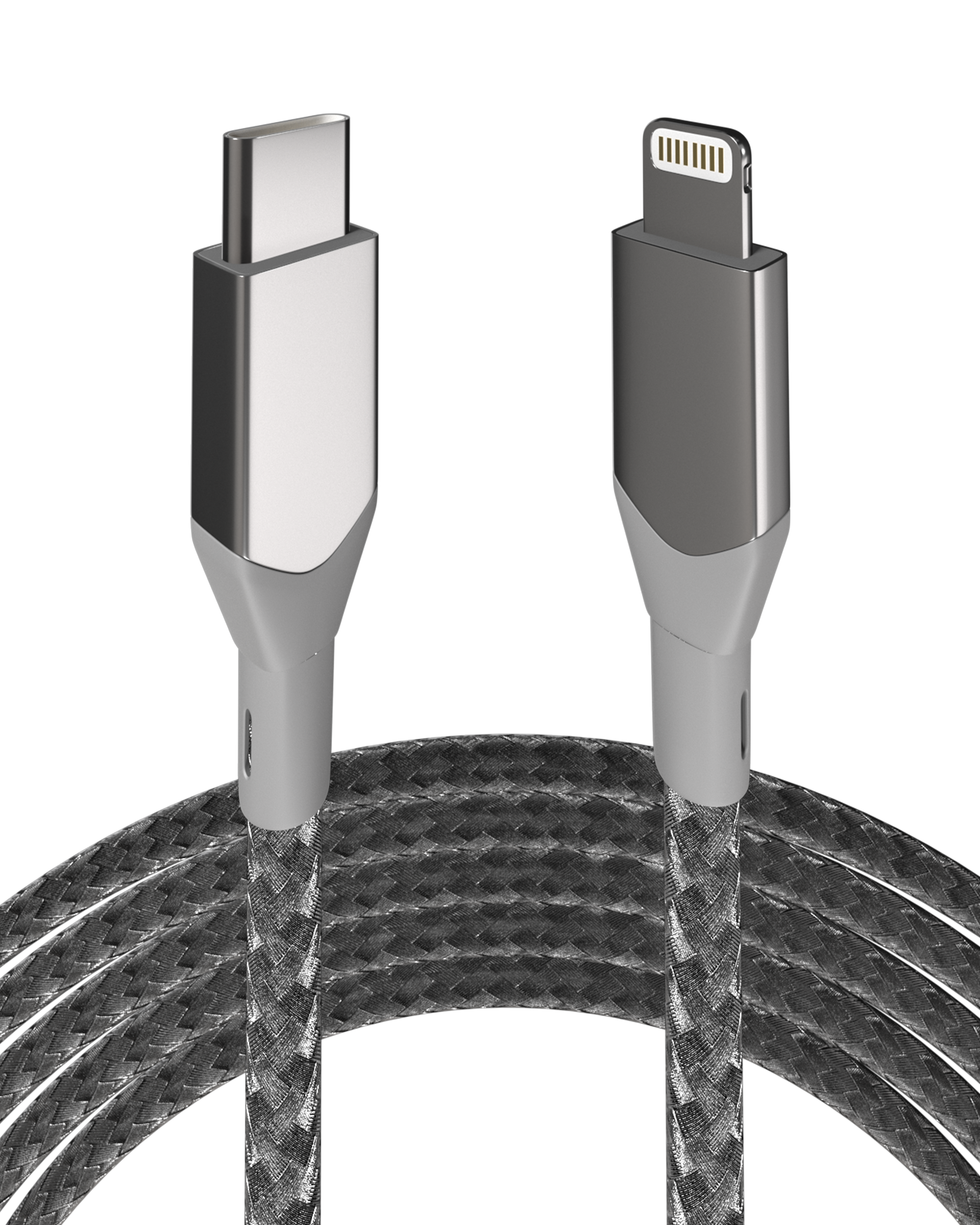 Ampsentrix Infinity Lightning auf USB-C Kabel (Non-MFI) 1 m Silber