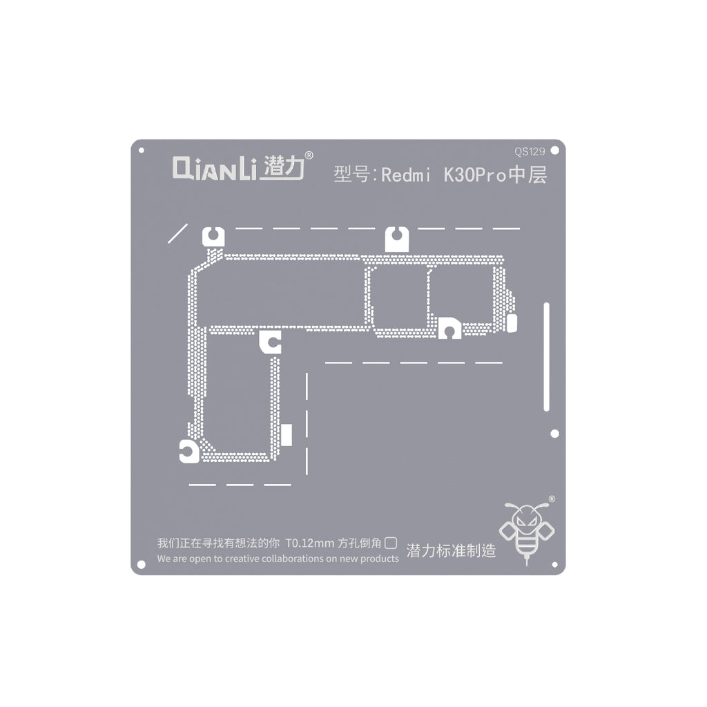 Bumblebee Stencil (QS129) for Xiaomi Redmi K30 Pro Mid-frame (Qianli)