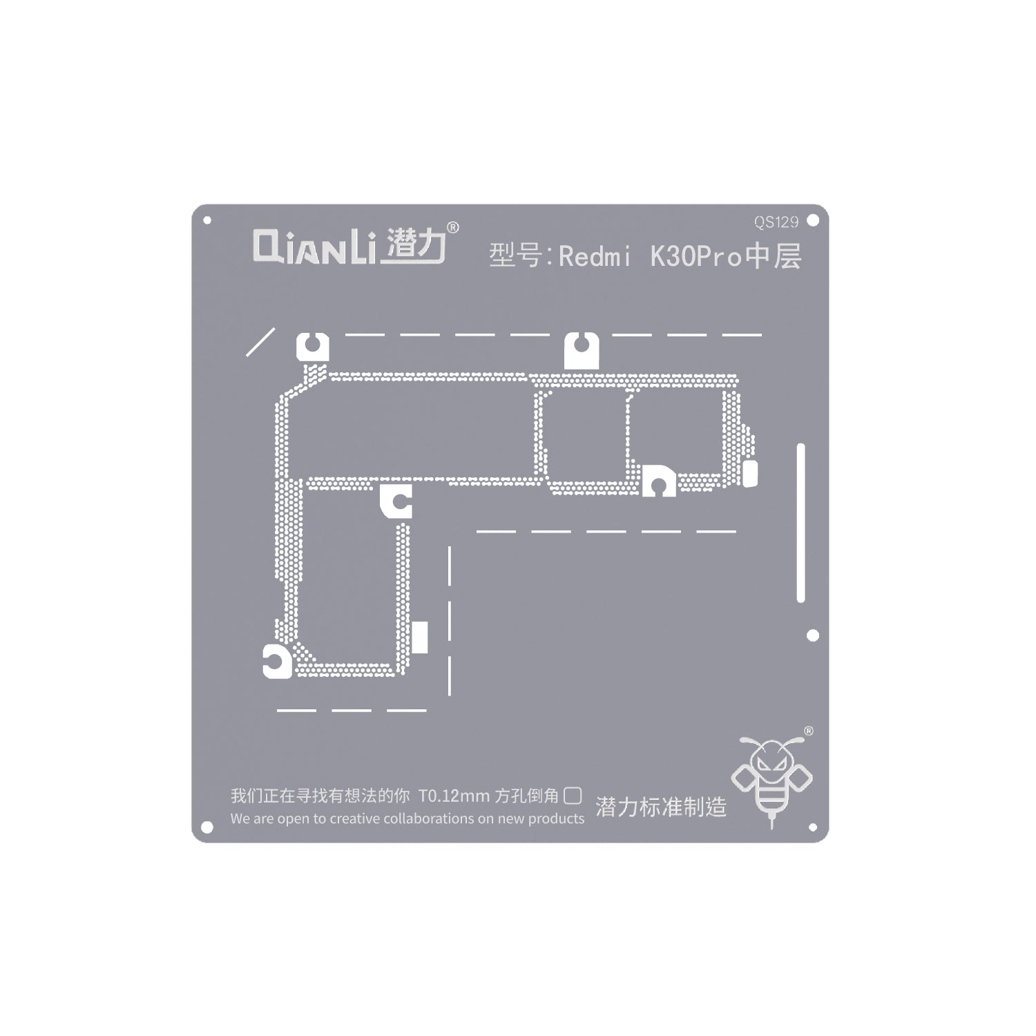 Bumblebee Schablone (QS129) für Xiaomi Redmi K30 Pro Mittelschicht (Qianli)