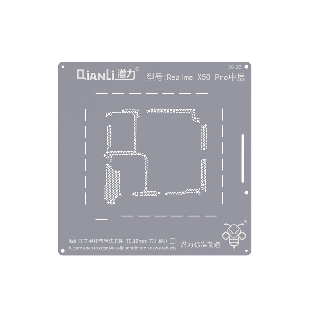 Bumblebee Schablone (QS133) für Realme X50 Pro Mittelschicht (Qianli)