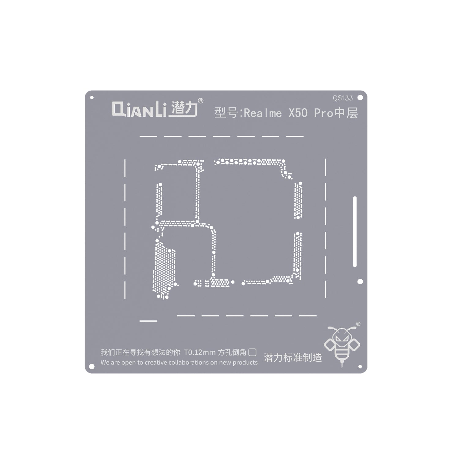 Bumblebee Schablone (QS133) für Realme X50 Pro Mittelschicht (Qianli)
